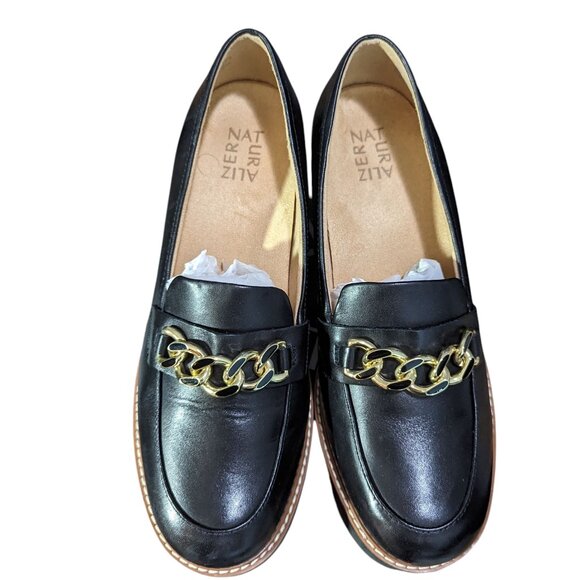 Naturalizer 9 WIDE Women's Desi Black Lug Loafers Low Block Heel Size 9 WIDE - Picture 4 of 7